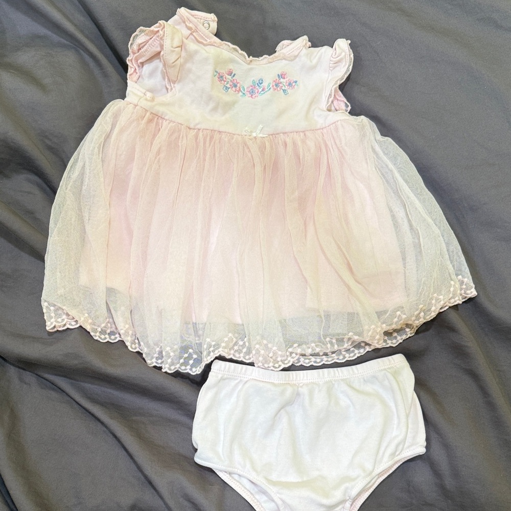 Little Me Pink and White Kids Matching Set